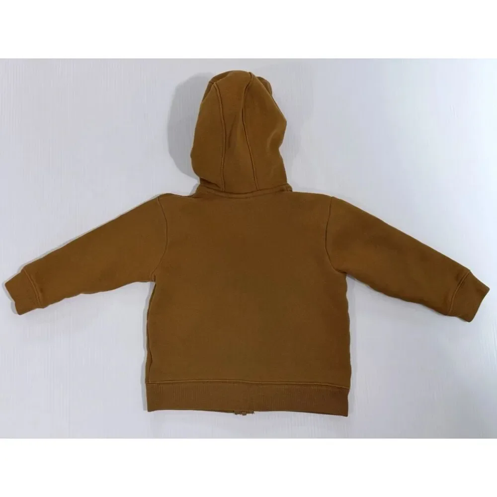Carhartt Full Zip Hoodie Kid's 2T Sweatshirt Brown Embroidered Logo Pockets